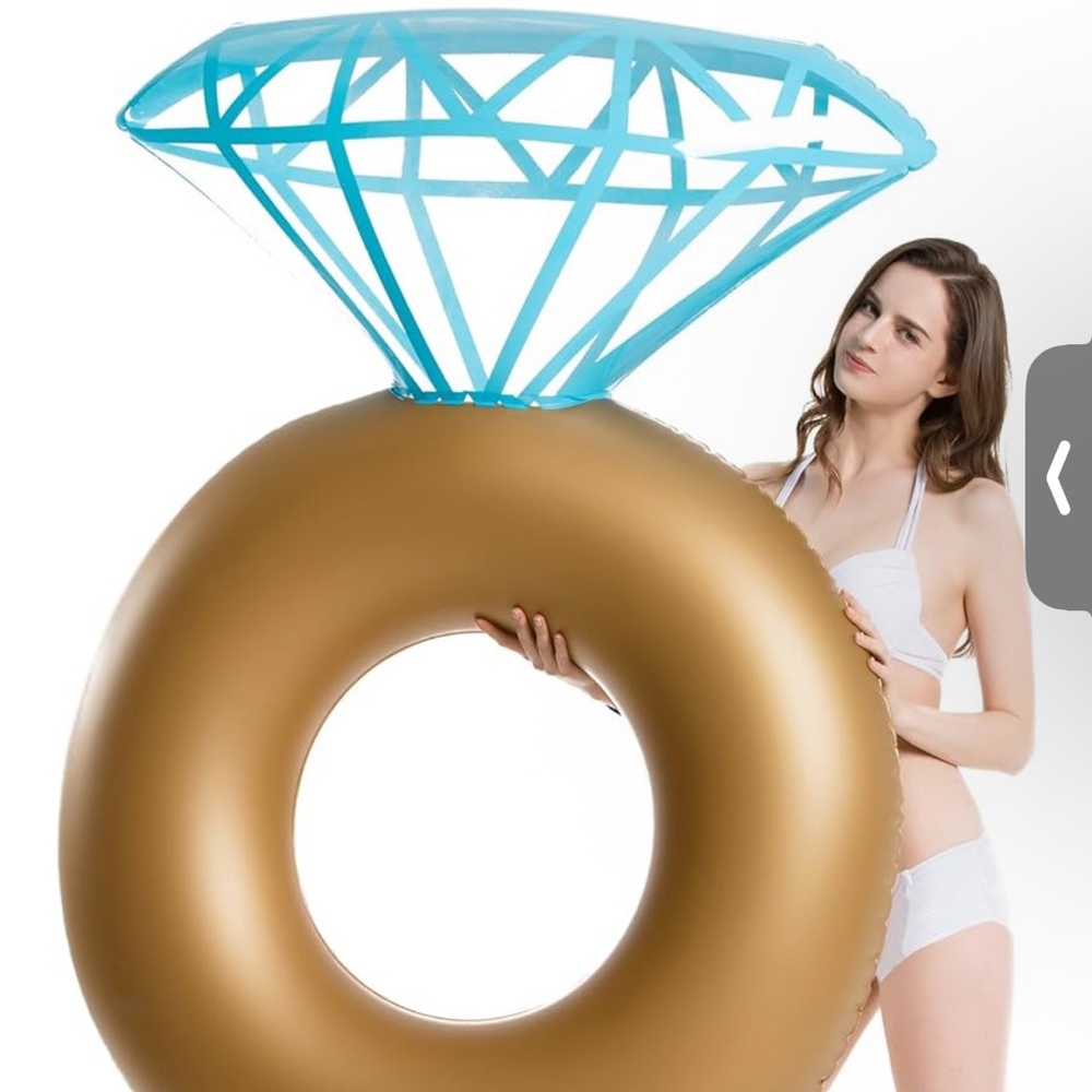 Giant Gold Diamond Ring Pool Float